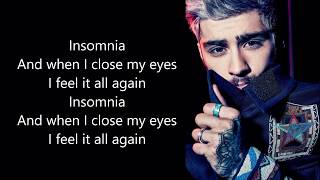 ZAYN  Insomnia lyrics [upl. by Atrice]