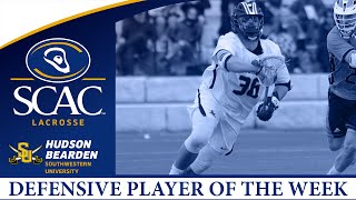 Hudson Bearden Southwestern University Defensive Player of the Week Week 1 [upl. by Sayed]