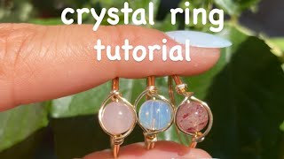 Crystal ring tutorial  Wire wrapped jewelry  Handmade jewelry  Small business owner [upl. by Beekman]