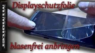 Schutzfolie auf das SmartphoneDisplay auftragen  Displayschutzfolie blasenfrei anbringen [upl. by Trebloc]