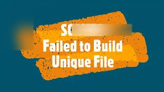 SOLVED javalangIllegalStateException Failed to Build Unique File [upl. by Shishko766]