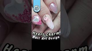 FinTastic  Heart Charm Nail Art Design shorts fintastic [upl. by Reniti]