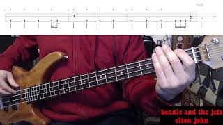 Bennie And The Jets by Elton John  Bass Cover with Tabs PlayAlong [upl. by Merfe328]