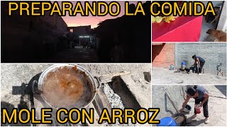 preparando mole con arroz 🤗 me paré temprano a empezar con todo vidareal vlog comida [upl. by Ardnikal]