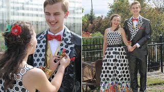 How This High School Couple Made Duct Tape Outfits For Prom [upl. by Val]