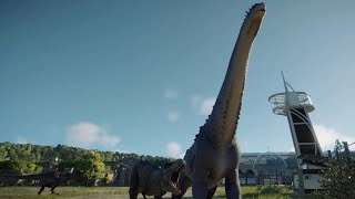 Jurassic World Evolution 2 Rexy Tyrannosaurus Rex pair vs Alamosaurus [upl. by Camila]