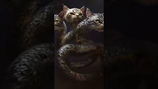 A cat with a cobra 🐍shortfeed cat shortvideo shortsviral shorts short shortsfeed rek [upl. by Deb908]