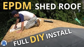 How to fit an EPDM shed roof EPDM membrane installation Rubber shed roof replacement amp install [upl. by Torrlow]