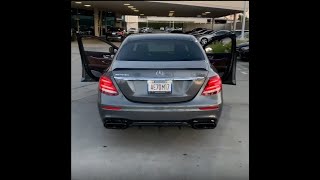 2019 E63s AMG Straight Pipe Exhaust Downpipes Donuts Racing LOUD SPITS FLAMES [upl. by Larner]