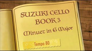 Minuet in G  Suzuki Cello Book 3  Tempo 80 Piano Accompaniment [upl. by Sivle606]