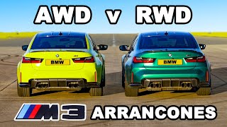 BMW M3 xDrive vs RWD ARRANCONES [upl. by Pfeifer]