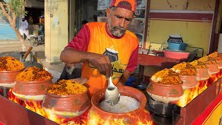 POT BIRYANI MAKING  Traditional Matka Chicken Biryani Recipe  Mutton Biryani Cooking in Clay Pot [upl. by Idnahr468]