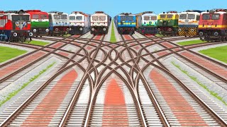 Indian Railway coupling crossing bumpy railway station track locomotive train simulator running rail [upl. by Ransome]