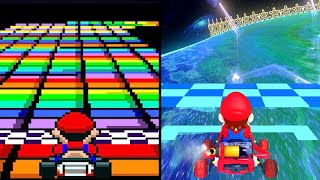 Evolution of Rainbow Road in Mario Kart 19922022 [upl. by Frechette232]