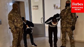 Russia Releases Video It Claims Shows Crocus City Hall Attack Suspects Taken For Questioning [upl. by Yellek956]