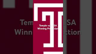 Temple vs UTSA Winning Prediction [upl. by Leinad]