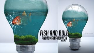 Photoshop CC Tutorial  Fish And Bulb Photo Manipulation  STOCK FİLE [upl. by Bigod]