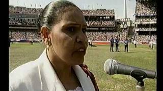 Maroochy Barambah sings butchers Waltzing Matilda 1993 AFL Grand Final [upl. by Brosy]