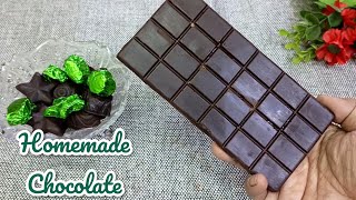 Homemade Chocolate Bar Recipe  Chocolate Banane ka Tarika  How to Make Silky Smooth Chocolate [upl. by Yenhpad477]