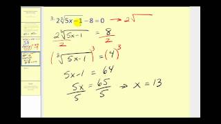 Solving Radical Equations part 1 of 2 [upl. by Lauri]