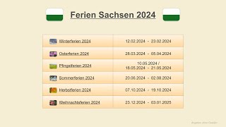 Ferien Sachsen 2024 [upl. by Lennahc]