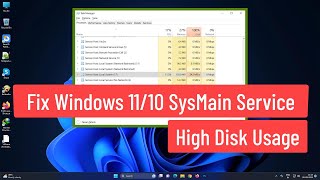 Fix Windows 1110 SysMain Service High Disk Usage [upl. by Yddet]