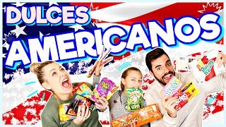 🇺🇸 ESPAÑOLES PRUEBAN DULCES AMERICANOS 🤪  Familia Carameluchi [upl. by Enael]