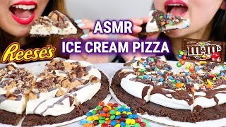 ASMR ICE CREAM PIZZA Reeses and MampMs 아이스크림 피자 리얼사운드 먹방 アイスクリーム 冰淇淋 Kem cây  KimampLiz ASMR [upl. by Dang]