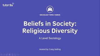 Religious Diversity  Beliefs in Society  ALevel Sociology [upl. by Hodess]