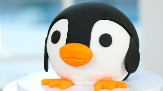 HOW TO MAKE A PENGUIN CAKE ft Zach King  NERDY NUMMIES [upl. by Anada]