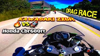 Kawasaki Ninja Zx6r Vs Honda Cbr600rr Race  Kawasaki ZX6R  cbr 600 rr 2024 [upl. by Edva]