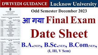 Lucknow University Final Exam Schedule 2023 lucknow university exam date 2023 lu exam date 2023 [upl. by Emia]