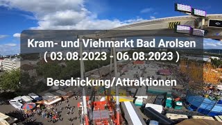 Kram und Viehmarkt Bad Arolsen  03082023  06082023   Beschickung  Attraktionen [upl. by Rafaelita]