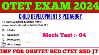 Target OTET Exam 2024  Child Development amp Pedagogy MCQs  OSSTET CTET BED SSD JT TGT Exam [upl. by Adnol]