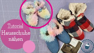 Tutorial Hausschuhe nähen mit Botties Sohlen Winterbotties  Puschen  DIY Nähanleitung  mommymade [upl. by Sakul]