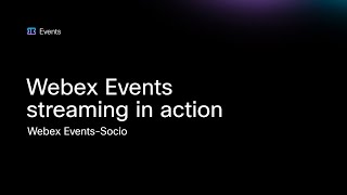 Webex Events  Streaming In action [upl. by Adnawad]