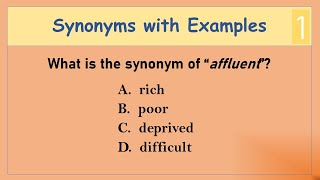 English Vocabulary Practice Test  Synonyms with Examples 1  Test Your English Vocabulary Skills [upl. by Nidroj233]