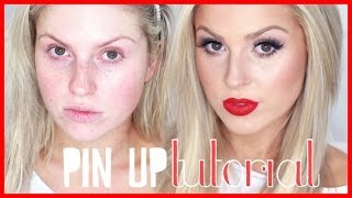 GRWM Red Lips ♡ Outfit Makeup amp Hair Pin Up Inspired [upl. by Castor]