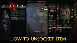 Diablo 4 Where To Unsocket Gem From An Item  Unsocket Location [upl. by Airotciv]