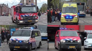 Koningsdag 2024 Amsterdam Brandweer Politie en Ambulance met spoed onderweg [upl. by Tham146]