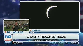 Solar Eclipse The dramatic moment totality touched Texas [upl. by Meunier751]