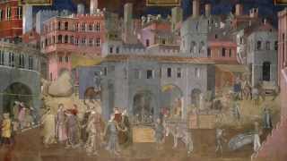 Ambrogio Lorenzetti Palazzo Pubblico frescos Allegory and effect of good and bad government [upl. by Tayyebeb]