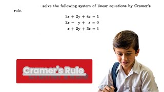 Cramers rule 3x3Solving using matrices and Cramers rule determinant methodSolving 3x3 matrices [upl. by Hershell]