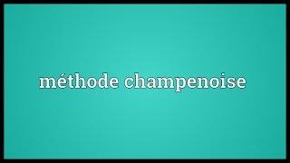 Méthode champenoise Meaning [upl. by Sanez]