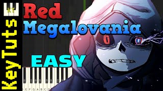 Red Megalovania DustTale  Easy Mode Piano Tutorial Synthesia [upl. by Enitsrik]