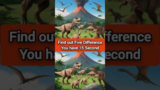 Spot the Difference Prehistoric Dinosaur Scene Challenge  Five Difference spotthedifference [upl. by Tiernan]