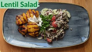 Lentil Salad with garlic yogurt dressing recipe [upl. by Knarf]