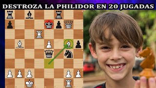 ILAN GANA EN 20 JUGADAS A LA PHILIDOR Ilan Schnaider vs Vasilii Titarov Early Titled Tuesday [upl. by Rossner]