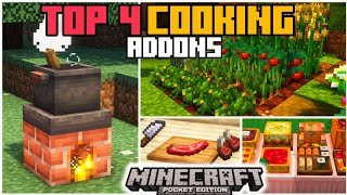 🎖️TOP 4 BEST COOKING🍅 ADDON for BEDROCK  MINECRAFT PE 120 addons [upl. by Ralph262]