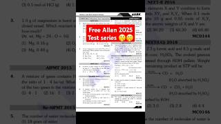 Free Allen 2025 test series 🤫🤫shortfeed shorts viral neet 2025 kotacoaching allen allendig [upl. by Gerrit967]